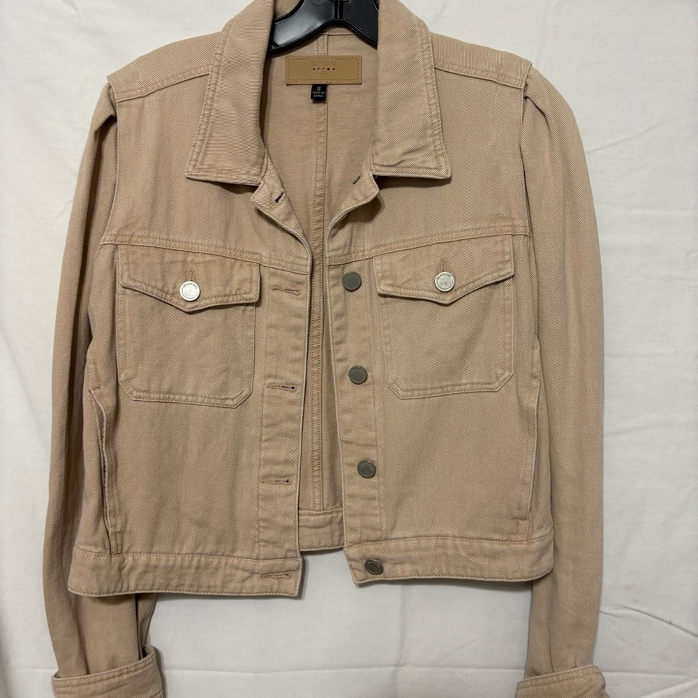 Blank NYC denim jacket in a beige/tan color size S - Picture 2 of 10